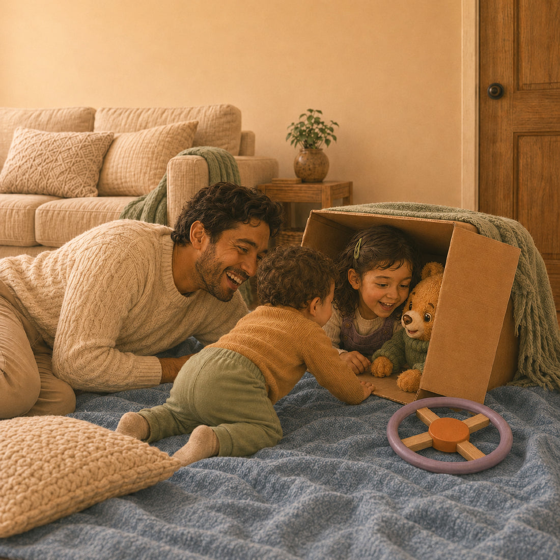 A family enjoying screen-free play together