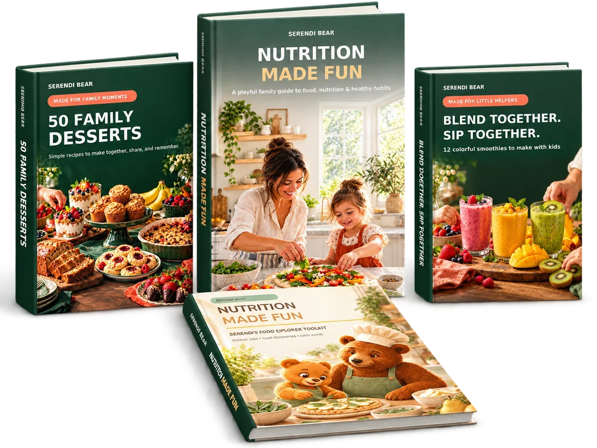 Nutrition Made Fun guide with dessert and smoothie recipe bonuses and Food Explorer Toolkit